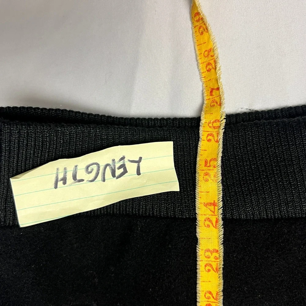 Austin Reed London Mens Large Black Wool Cashmere Full Zip Bomber Vest Mock Neck